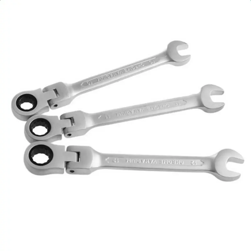 Multifunctional Chromed Gear Spanner Flexible Head Combination