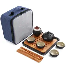 Китайский чайный набор кунг-фу керамический портативный чайник фарфоровый чайный сервиз Gaiwan с сумкой для путешествий чайные чашки чайной церемонии чайный горшок