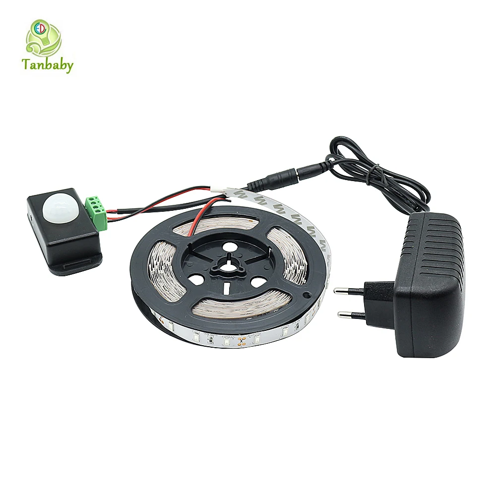 

Tanbaby 5630 LED Strip Light 5M 300 LED DC12V Flexible 5730 led Ribbon With PIR Sensor Switch controller and 24W power adapter