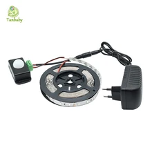 Tanbaby 5630 LED Strip Light 5M 300 LED DC12V Flexible 5730 led Ribbon With PIR Sensor Switch controller and 24W power adapter