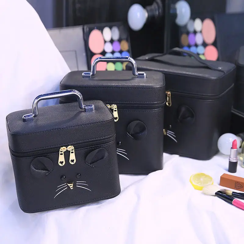 النساء قدرة كبيرة المهنية ماوس ماكياج منظم الأزياء حقيبة مستحضرات تجميل متعدد الطبقات صندوق تخزين المحمولة