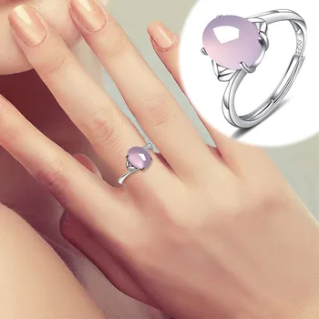 

2020 Time-limited Limited Women Ring Anillos Anel Chalcedony Living Mouth Female Ring S925 Mosaic With Certificate Gift Box