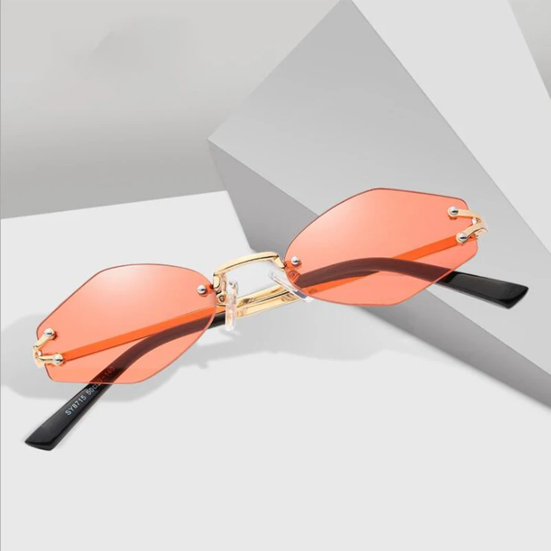DESIGN Fashion Lady Sun glasses men Sunglasses 2019 Rimless Women Sunglasses Vintage Alloy Frame Classic Brand Designer Shades