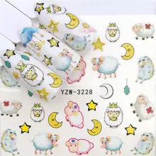 WUF 1 шт. наклейка на ногти водная наклейка ангел ребенок/мультфильм свинья/овца/цветок дизайн ногтей Наклейка слайдер Маникюр Инструмент советы