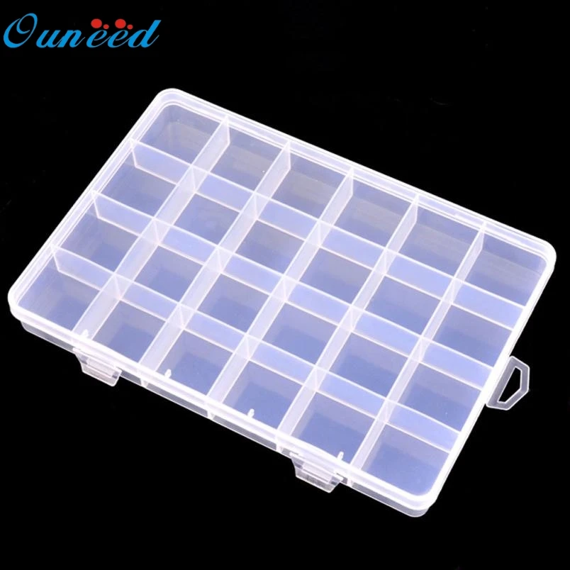 

New Hot High Practicality Plastic 24 Slots Adjustable Jewelry Storage Box Case Craft Organizer Beads 13.5*19.5cm 32