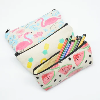 

Watermelon Pencil Case School Etui Korean Pen Bags Pencilcase Papeleria Lapices Flamingo Astuccio Scuola Canvas Kalem Kutu