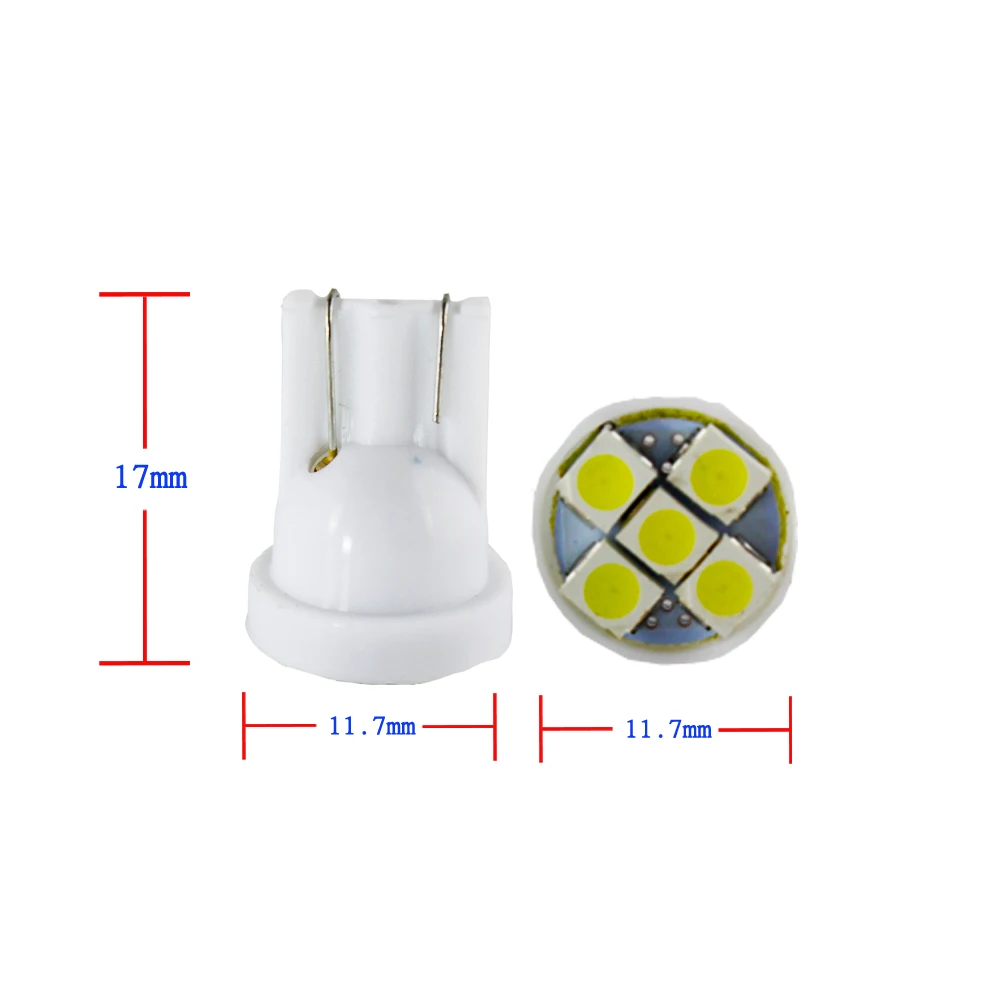 4 шт. T10 1210 5 SMD светодиодный стояночный Лампочка Авто тормоз с клиновым разжимом