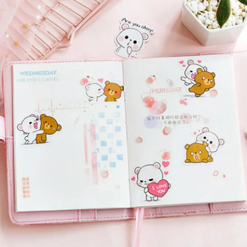 45 шт./компл. Kawaii memo pad Симпатичные Объятия Медведь узор украшения для ежедневника школьные принадлежности канцелярские заметки