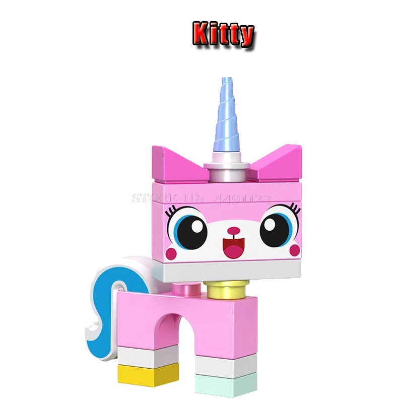 Игрушки блоки фильм 2 Emmet Lucy Batman Unikitty сладкий Mayhem Rex сшитая игрушка История 4 Вуди и Джесси блок коробка фильм фигурки Модель - Цвет: D-D1-2-10- Kitty