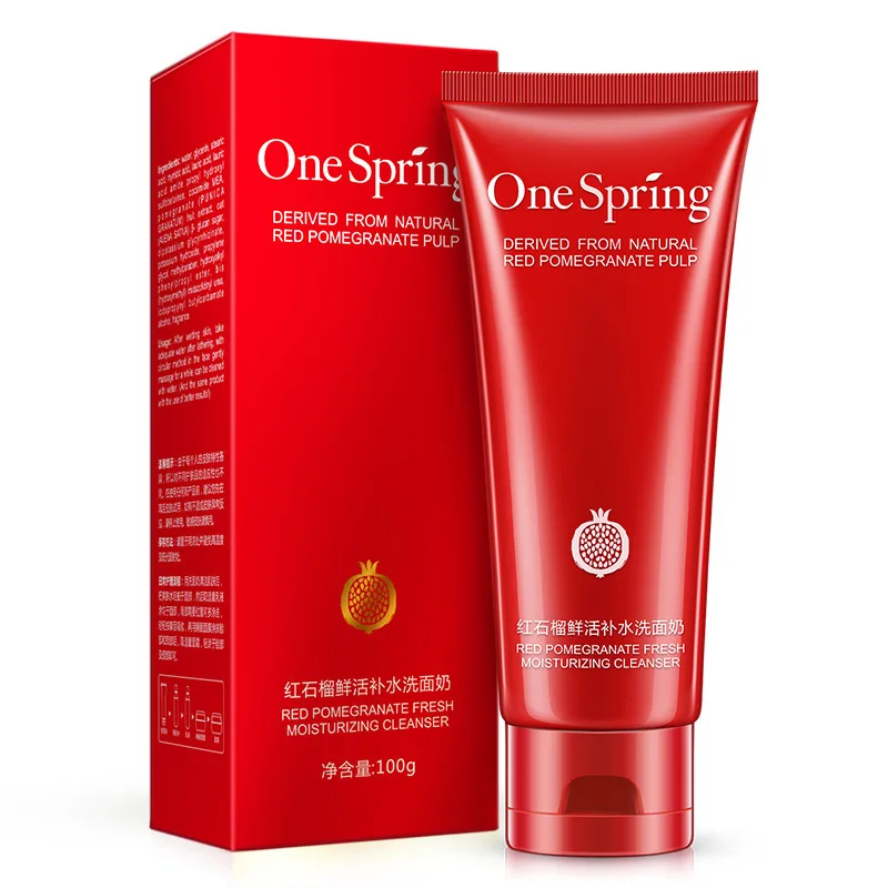 

OneSpring Red Pomegranate Essence Moisturizing Oil Control Facial Cleanser Whitening Anti-Aging Acne Treatment Face Care