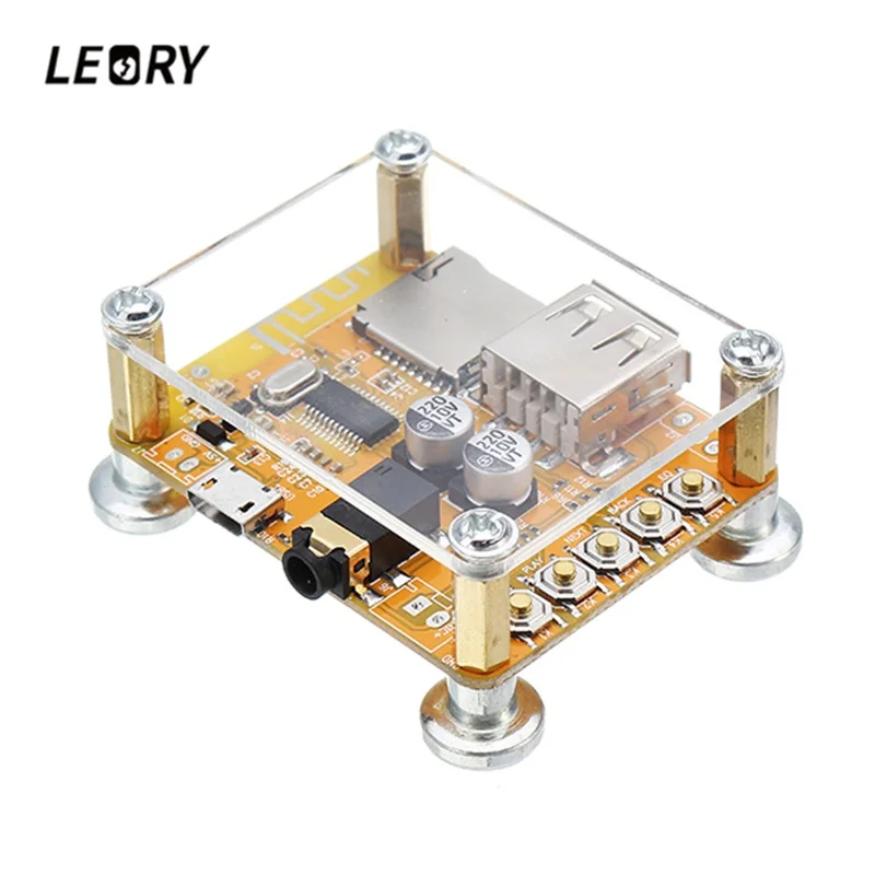 

LEORY Wireless bluetooth 4.2 USB Module APP Control Wireless bluetooth Audio Receiver Board Amplifier Board With Acrylic Shell