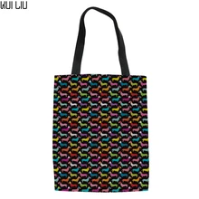 Doxie Dachshund дизайн Холщовая Сумка для женщин большие складные сумки для покупок для женщин модная сумка через плечо с ручкой многоразовые