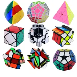 Странные Форма ПВХ Стикеры Magic Cube Развивающие Пазлы обучающие игрушки перекос Пирамида Фишер витой пазл волшебный куб Cubo