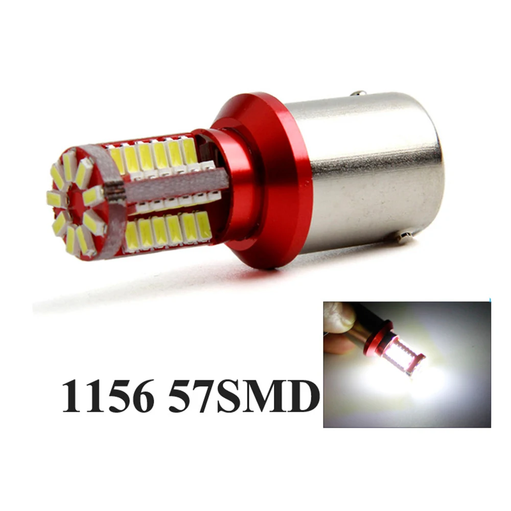 

YSY 50PCS 1156 1157 BA15S BAY15D 3014 57 Canbus Erroe Free SMD White 57LEDs LED Bulbs S25 P21W P21/5W headlight Signal Light