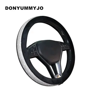 

DONYUMMYJO Winter Trend Plush Steering Wheel Cover Diamond Crystal Crown Fur Steering-Wheel Covers Cases 38CM For Women Girls