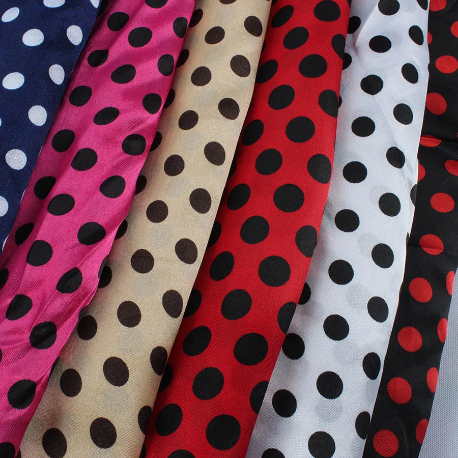 

polka dots printed Satin fabric Dress Linings Making 150cm wide by meter