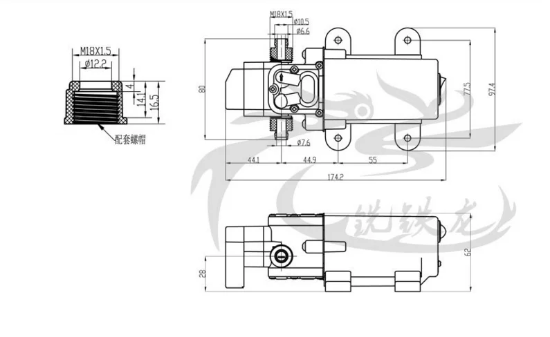 DC 12 V 80 W 130PSI 5.5L/Min водяной мембранный самовсасывающий насос высокого давления сельскохозяйственный Электрический водяной насос Автомойка спрей