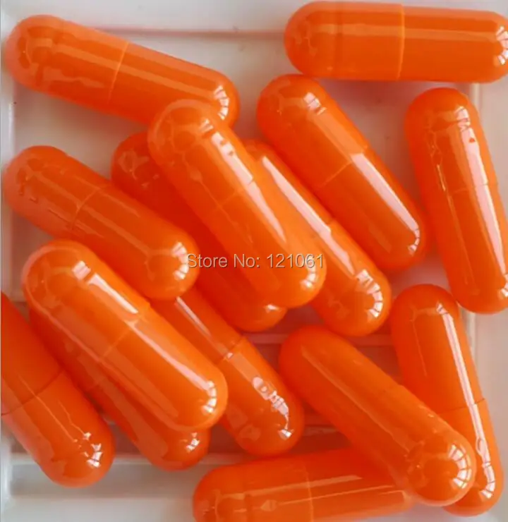 0 2,000pcs!orangeorange Colored Empty Capsules Size 0,hard Gelatin