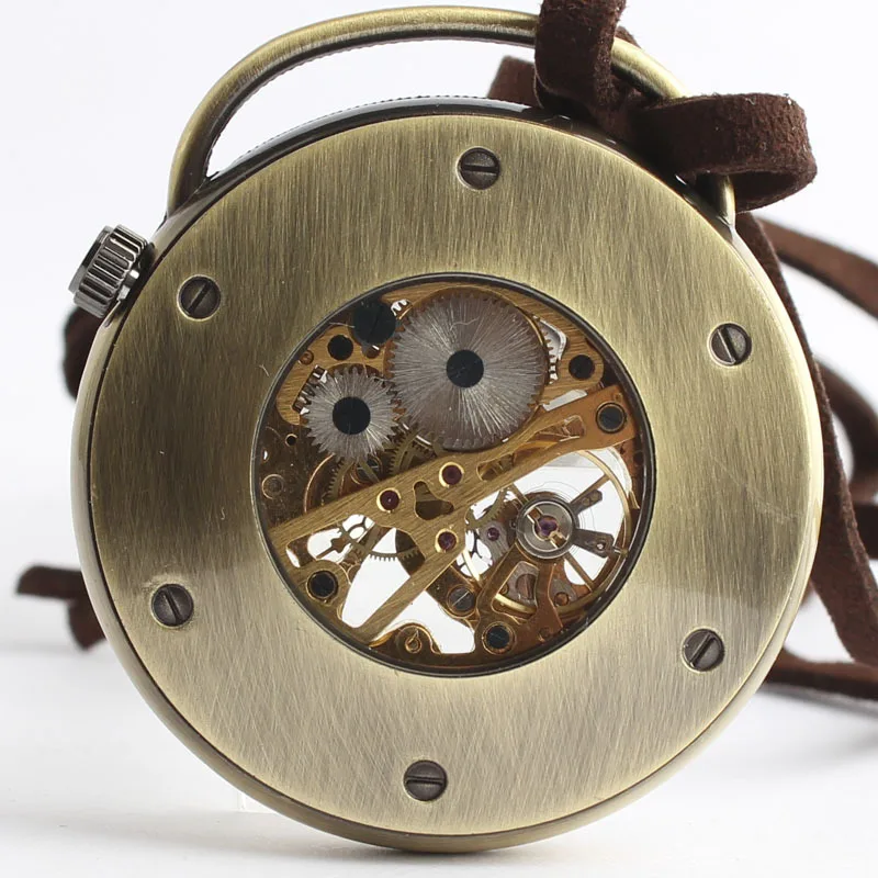 Бронза Рома Количество карманные часы Для мужчин Для женщин унисекс механизм с ручным подзаводом Рождественский подарок #92731