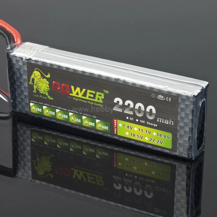 

LION Power 7.4V 2200mAh 40C LiPo battery T plug Burst 80C RC model Lipolymer power pack