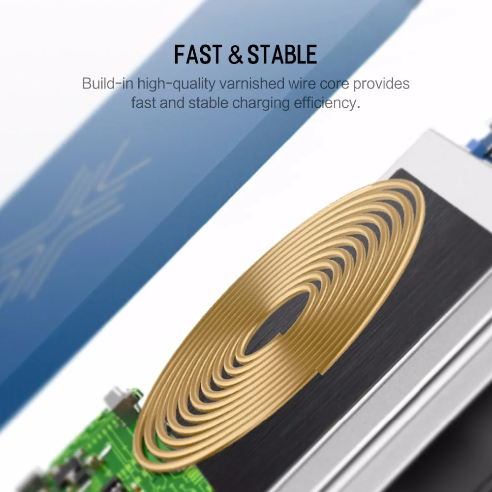 ROCK 8000mAh QI Wireless Charger Power Bank 2A Portable External Battery Charger Powerbank For iPhone X 8 Samsung