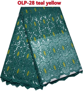 

African High Quality Organza lace fabric with sequins.High quality French Voile Guipure Fabric For dresses OLP-28