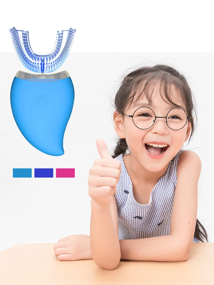 

360 Degree Toothbrush Wireless Electric Ultrasonic Automatic Sonic Tooth Brush Waterproof Blue Light USB Rechargeable with Case