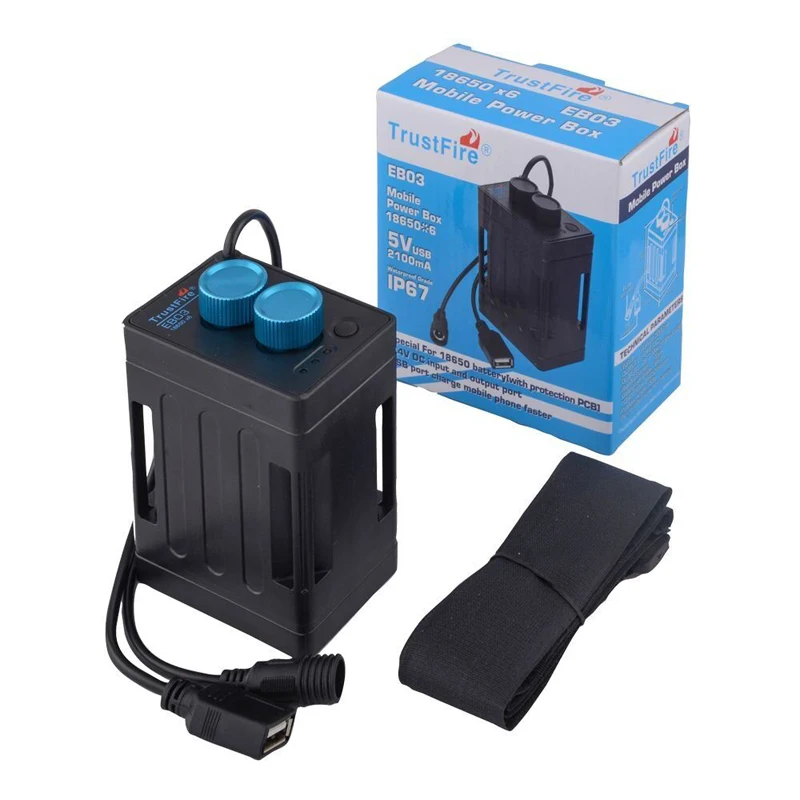 

Waterproof DIY Removable 10000mAh Battery Pack Case USB Output 5V For Mobile Phone & DC Output 8.4V For Bike Lights With Battery