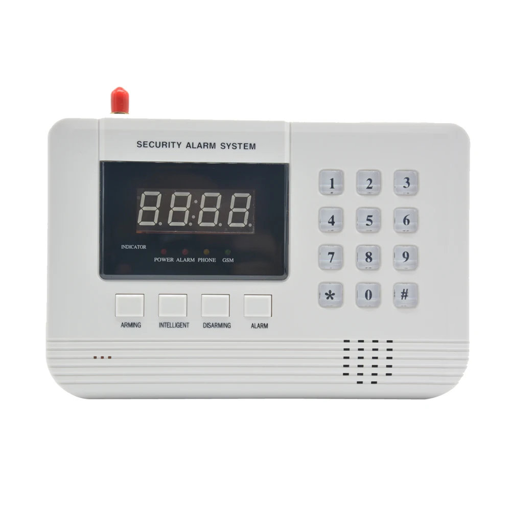 Pantalla LCD 433 MHz sistema de alarma inalámbrico SMS GSM PSTN doble red de seguridad para el hogar PIR Sensor de movimiento puerta Detector abierto humo