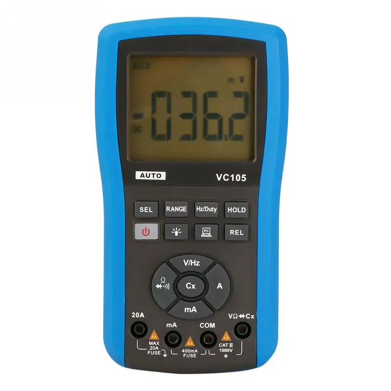 

EU Plug 220V Ammeter for Electrician VC105 Rainproof Multimeter Automatic Ranging Multimeter AC/DC Current Voltage Tester