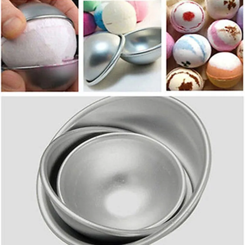 1 шт. 3D алюминиевый сплав шар для ванны бомба Форма для выпечки торта кондитерские формы 4,5x2 см 5,5x2,5 см 6,5x3 см Лидер продаж