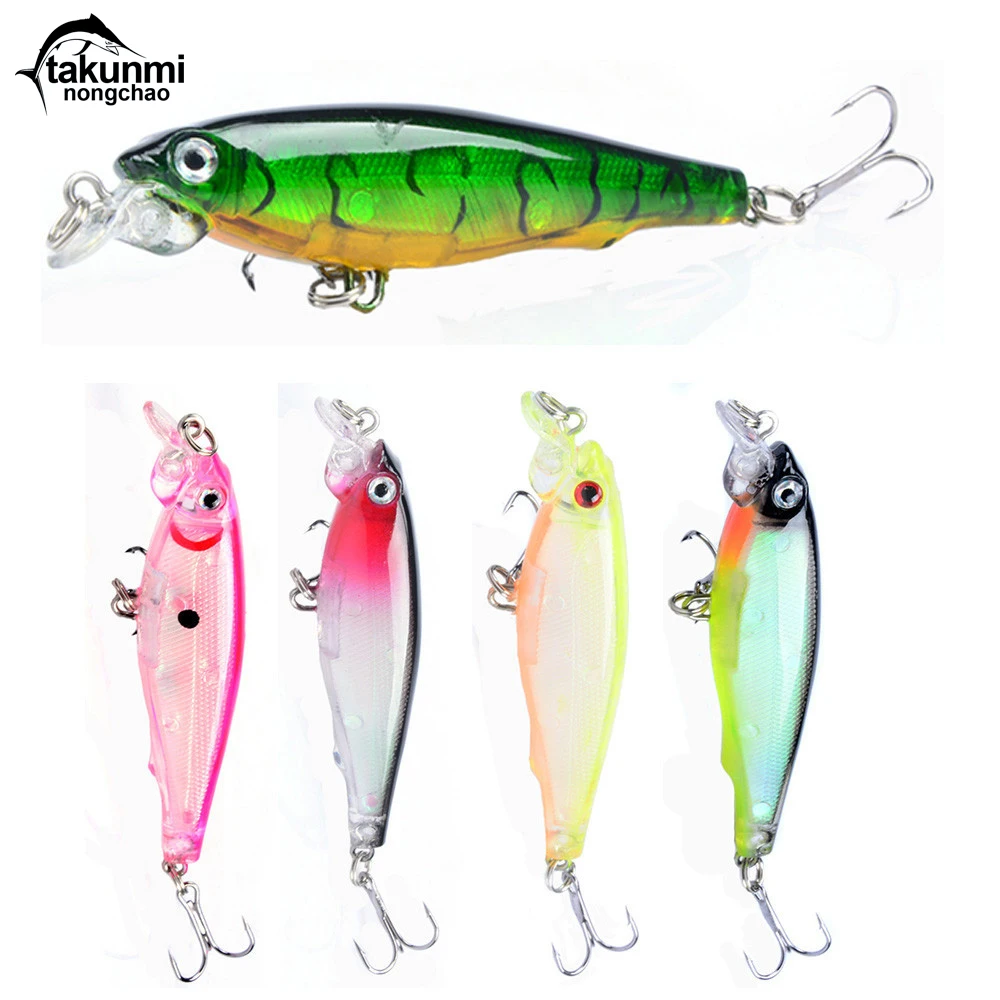 

Minnow Fake Bait Bionic Fishing Gear Lure 8cm/7.5g Artificial Pesca Wobbler Hard Bait Swimbait Crankbait 5 Colors WS-85
