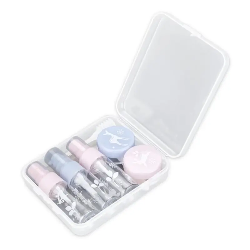 

7pcs/set Empty Spray Travel Mini Makeup Cosmetic Face Cream Pot Plastic Transparent Eyeshadow Perfume Atomizer Container Bottles
