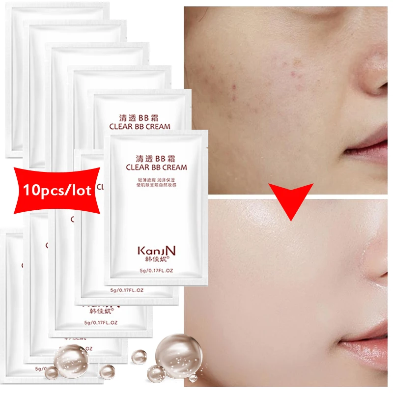 

Clear BB Cream Natural Perfect Face Care Foundation Base BB CC Makeup Primer Invisible Pore Wrinkle Cover Whitening Moisturizing