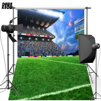 

DAWNKNOW Competition Photography Background For Children Stadium Green Lawn Photocall Customize Backdrop For Photo Shoot G378