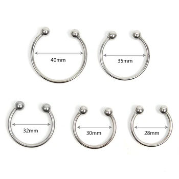 28/30/32/35/40mm Metal Penis Ring Delay Ejaculation Cock Rings Sex Toys for Men Male Chastity Cage Adults Product Erotic Machine 5