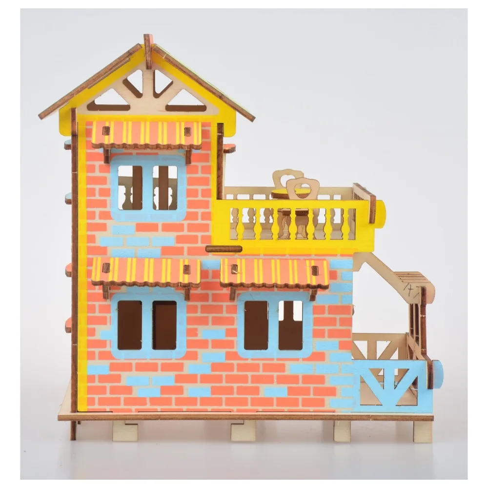 3D деревянные пазлы Монтессори Обучающие строительные наборы игрушки хобби подарок для детей взрослых романтический цветочный магазин модель