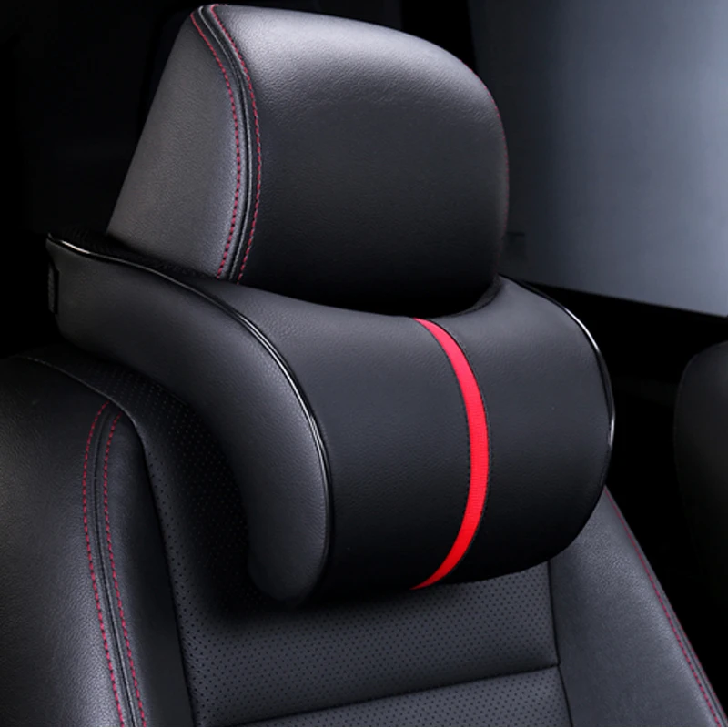 

Car Headrest Neck Pillow Leahter Auto Neck Protection Rest Pillows For Seat Waist Supports Cushion Memory Foam