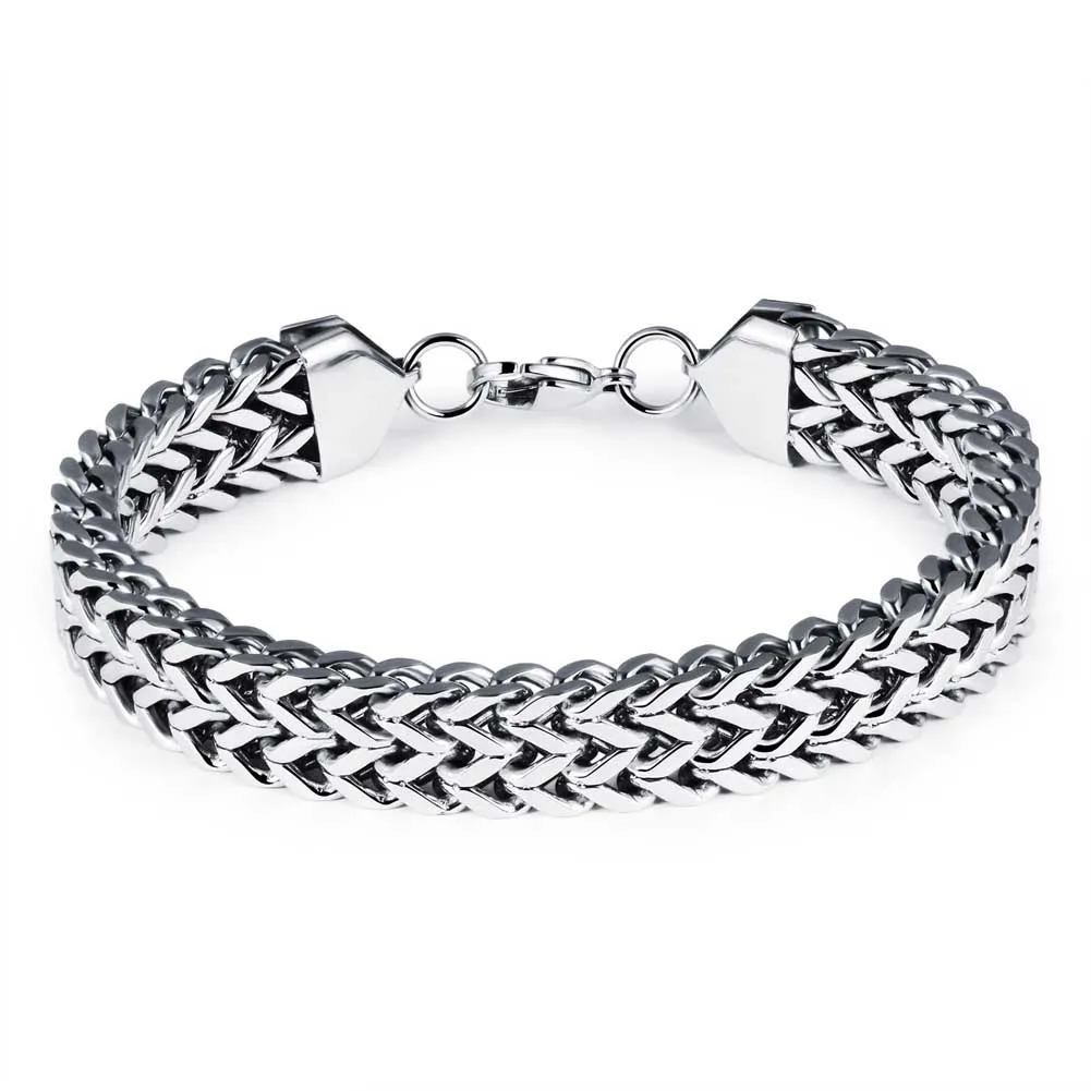 Fashion Men Bracelet Personality Fish Scale Titanium Steel Hand Chain