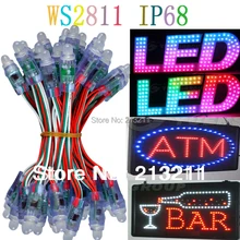 12mm WS2811 as WS2801 led pixel module,IP68 waterproof DC5V full color RGB 50pcs a string christmas tree light Addressable