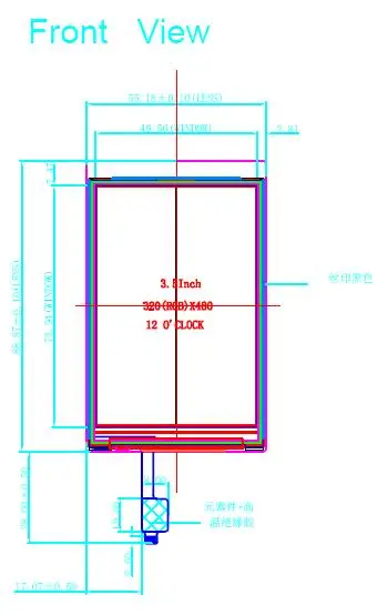 3,5 дюймов 40PIN 262K SPI TFT ЖК-дисплей емкостный сенсорный экран Экран дисплея ILI9488 Водительская подушка безопасности 8/16Bit MCU Интерфейс 6P FT6236 320(RGB)* 480