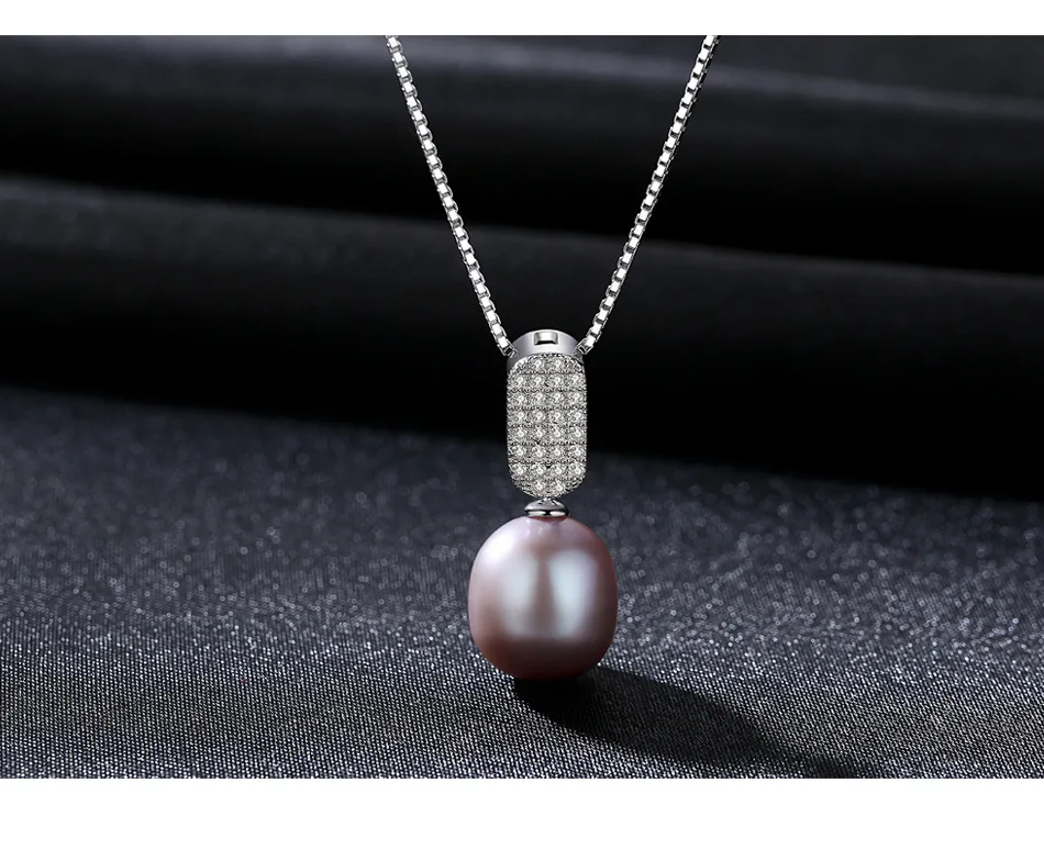 

S925 sterling silver natural freshwater pearl necklace pendant fashion beautiful clavicle accessories female LB36