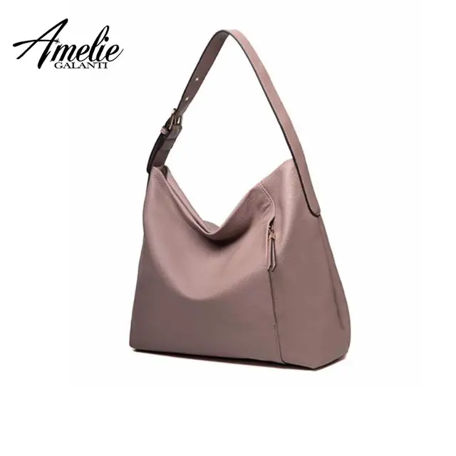 AMELIE GALANTI Half Moon Women Leather Handbag Lady High Quality PU Socialite Shoulder Crossbody Bag Classical Design Female Bag