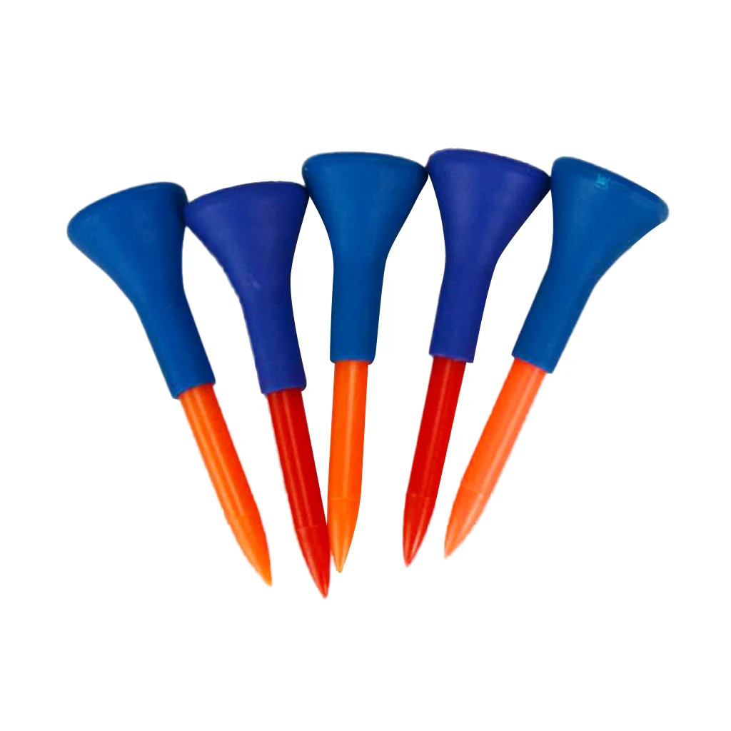 5 Pieces Rubber + Plastic Soft Rubber Cushion Top Golf Tees Accessories Random Color Short Medium Long Random Color