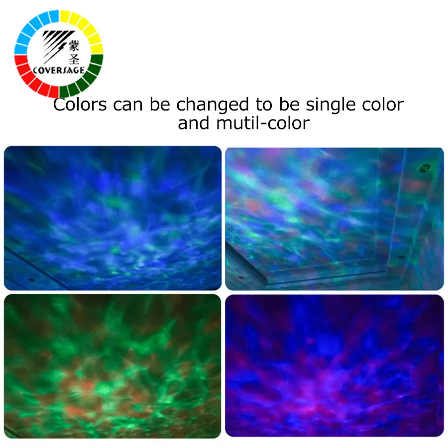  Coversage Ocean Wave Projector LED Night Light With USB Remote Control TF Cards Music Player Speake - 32916696563