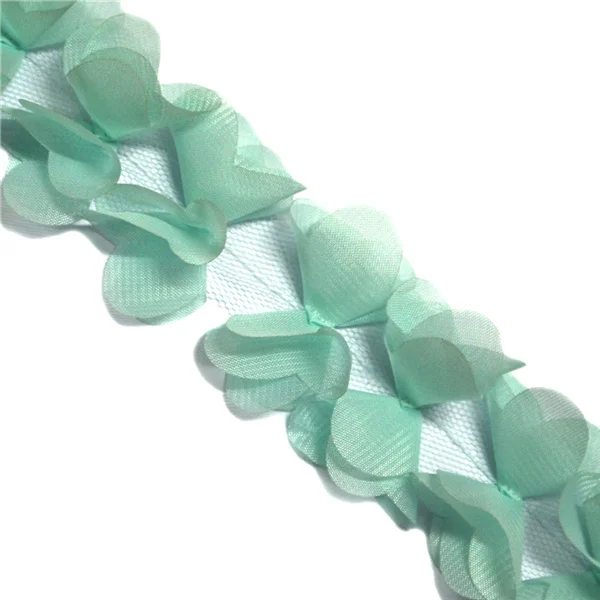 1 ярд 3D бабочка кружева DIY отделка Лента свадебное платье свадебные кружевной ткани кукла шитье аксессуары кружевной аппликацией ручной ремесел - Цвет: green