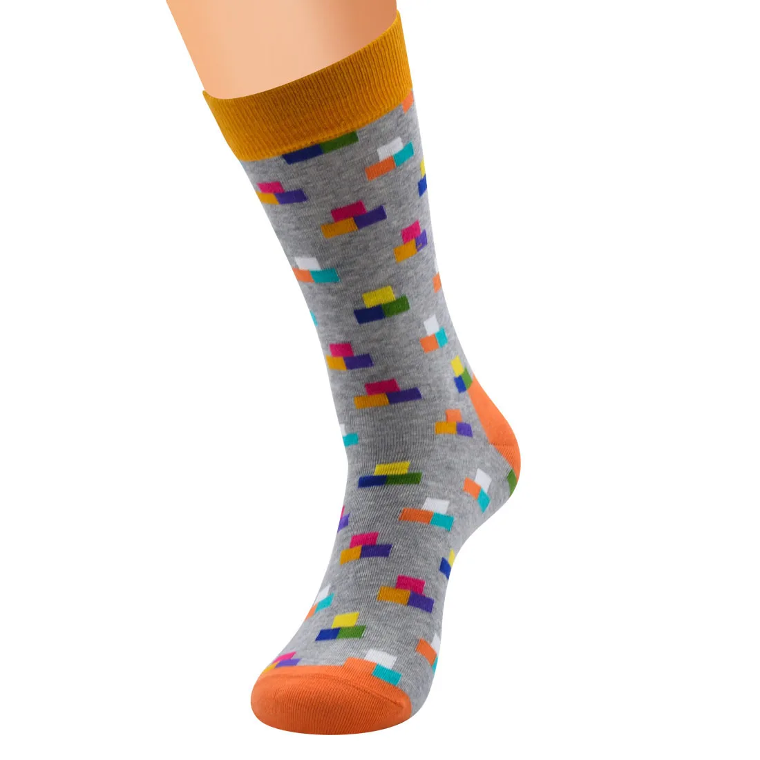 Горячая Распродажа, повседневные мужские носки, новые носки, модные дизайнерские клетчатые цветные вечерние носки, хлопковые носки для бизнеса