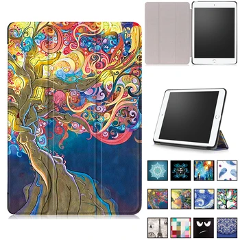 

Premium PU Leather Cover for Apple New iPad 9.7 2017 Case Magnetic Smart Slim Painting Cover For Apple New iPad 9.7 2018 Case