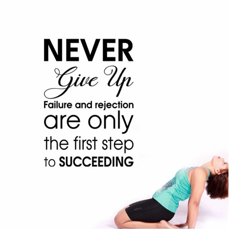 Never Give Up Lettering Pattern Wall Stickers For Fitness Background Vinyl  Decals Sport Gym Wallpaper Art Decor Quotes K963 - Wall Stickers -  AliExpress