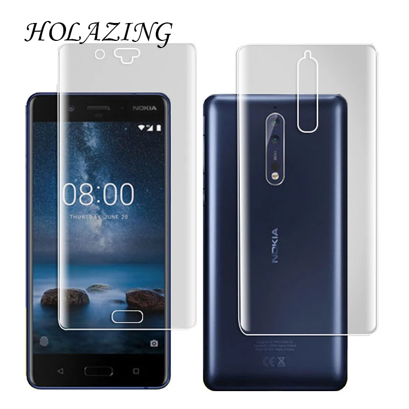 

HOLAZING New Soft Clear Transparent Silicone TPU Screen Protector for Nokia 8 Nokia8 Anti Scratch Finger Protective Film